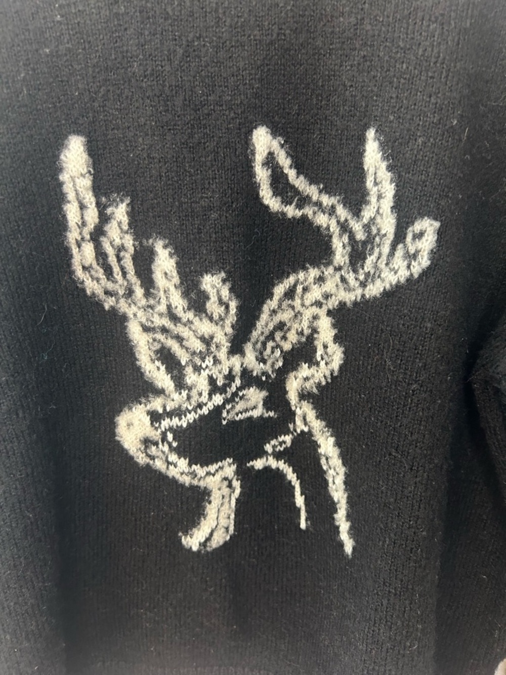 By Anthropologie Women’s Black and White Deer Sweater, Size Medium - Picture 7 of 12